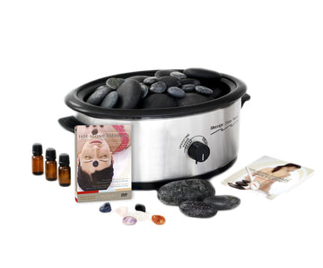 Basalt Deluxe Manicure, Pedicure & Facial Stone Kit - 40 Stones, DVD, 6 QT Heater and Accessories