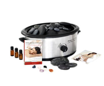 Basalt Deluxe Mini-Massage Stone Kit - 30 Stones with Full Body DVD, 6QT Heater and Accessories