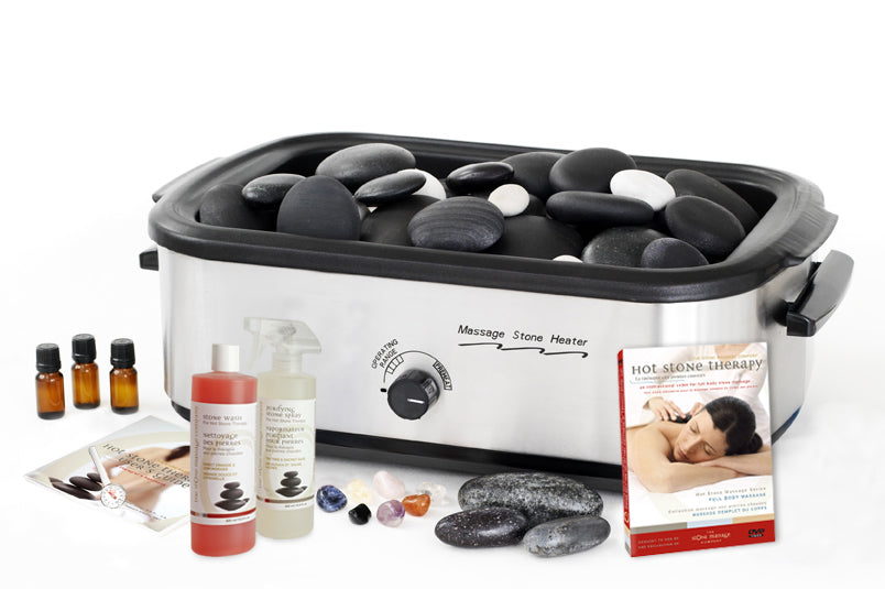 Basalt Ultimate Deluxe Complete Massage Stone Kit-60 Stones, Digital DVD, 18 QT Heater & Accessories